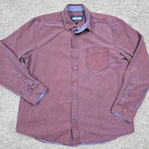 32 Bar Blues‎ Mens Chambray Long Sleeve Button Up Shirt Size Large Grunge Retro